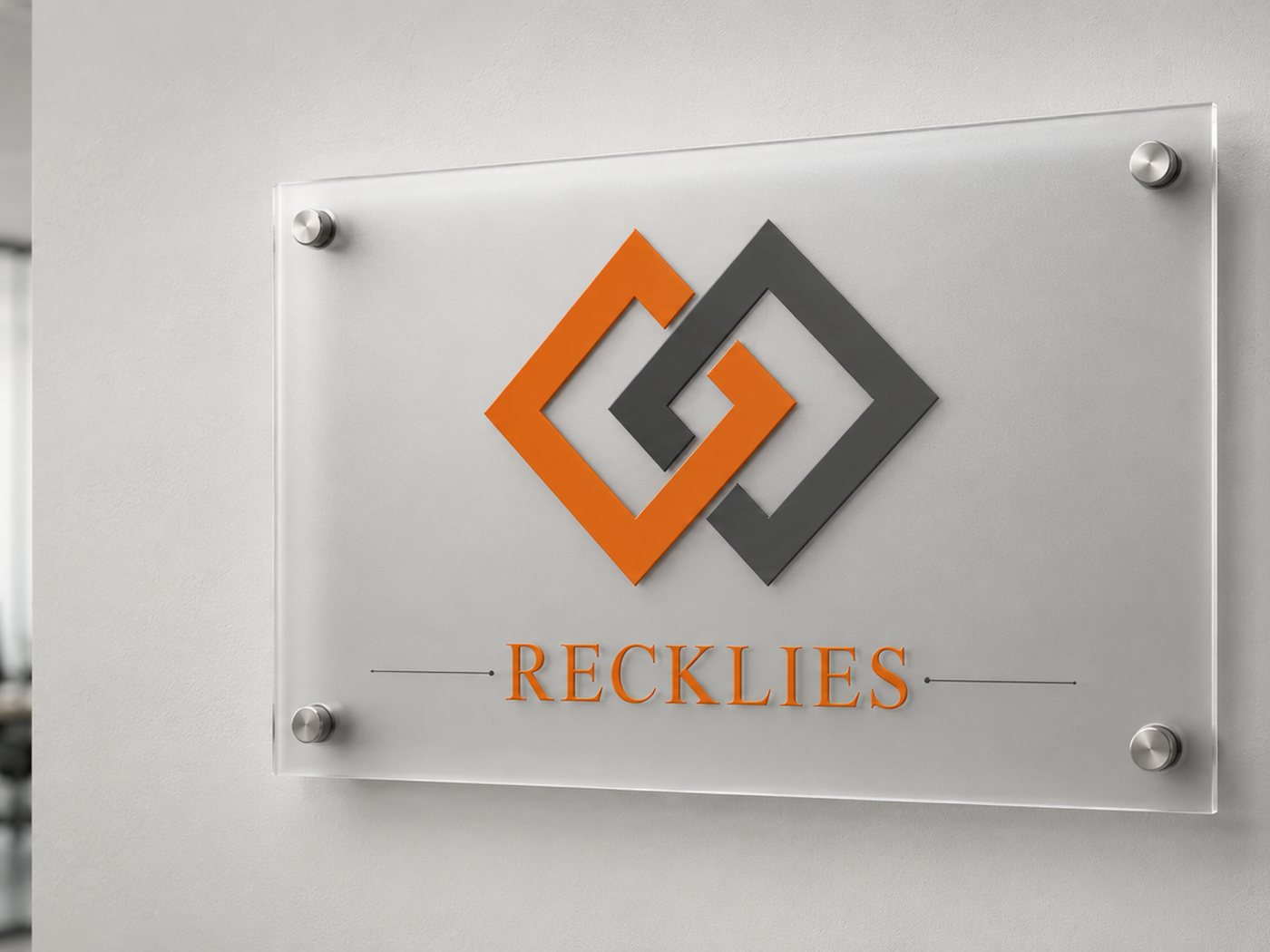 Firmenschild von Büro Recklies am Büro in Hannover